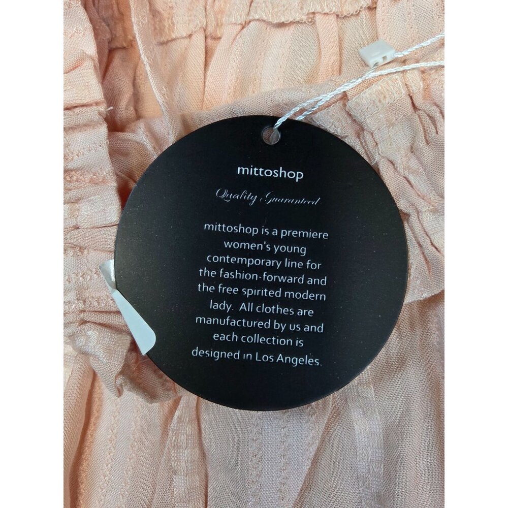 Mitto Shop Crop Tank Top Short Flowy Peach Textured Womens Small NWT - Picture 2 of 9